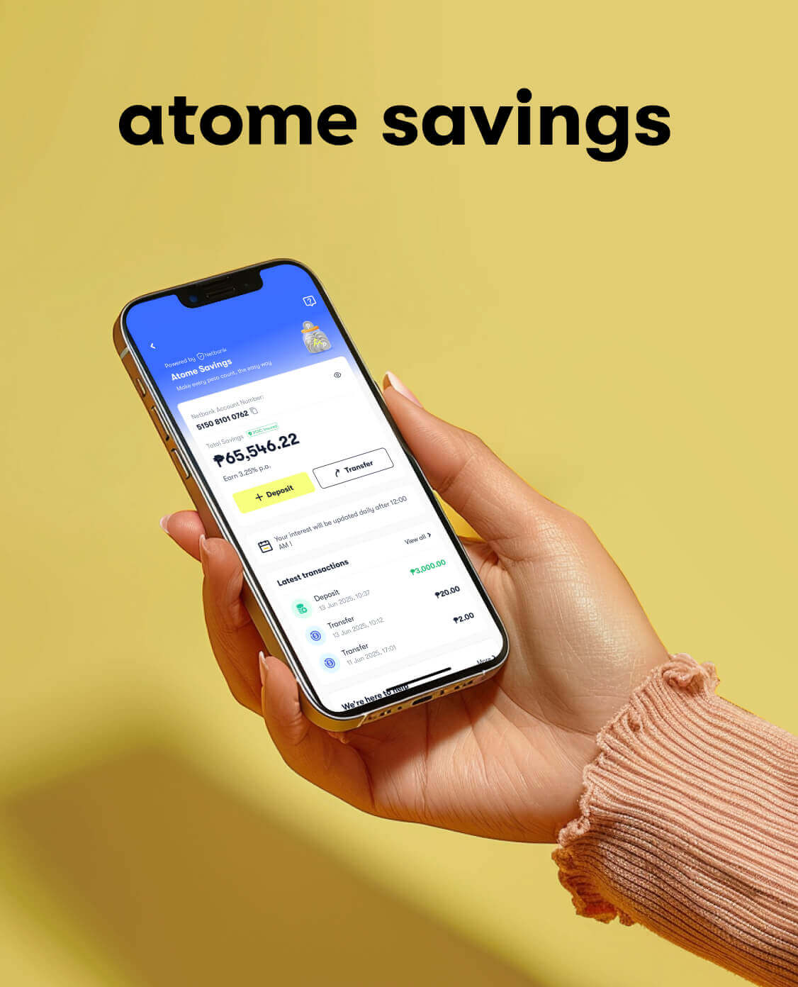Atome savings Make every peso count, the easy way
